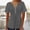 Dark Gray, variant on Ussuma with Button V-Neck Short Sleeve Women Short Sleeve Summer Tops Solid Color Stylish Irregular Hem Women's Top Breathable Comfortable Freedom Club, Date Night & Vacation