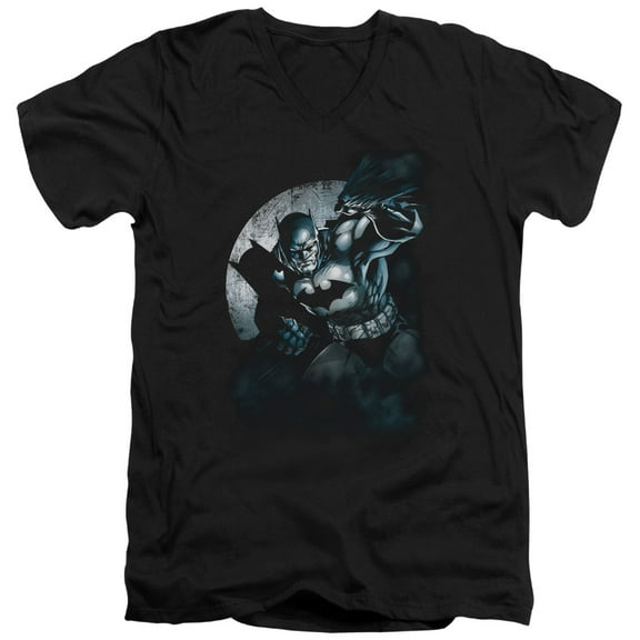 Batman Batman Spotlight S/S Adult V-Neck T-Shirt Black