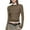 Khaki, variant on Womens Tops Round Neck Striped Print T-Shirt Long Sleeve Casual Loose Tees Slim Fitting Basic Blouses Tops,Khaki,4XL