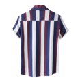 thumbnail image 4 of BOBOGOJP Chemises Grandes Tailles pour Hommes Manches Courtes Coupe Régulière Popeline Extensible, Vin m, 4 of 5