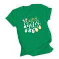 thumbnail image 1 of MesaSe T-Shirt Joyeuses Pâques pour Femmes Col Rond Manches Courtes Coupe Ample Décontractée Imprimé Bunny, 1 of 3