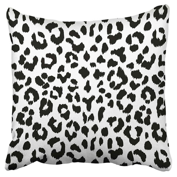 ECCOT Black and White Leopard Print Accent Pillow Case Pillow Cover 16x16  inch 