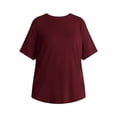 thumbnail image 3 of Terra & Sky Women's Plus Crewneck Tee with Short Sleeves, Sizes 0X-5X, 3 of 5