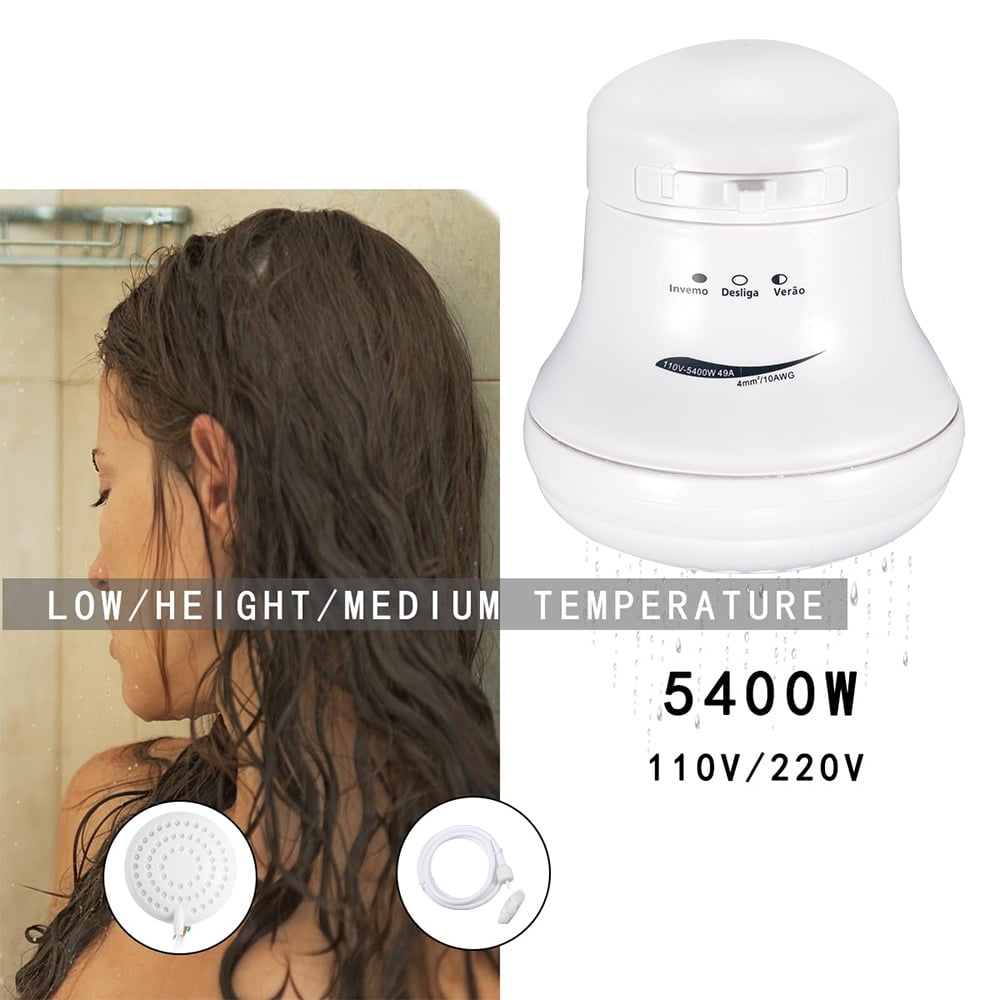 JahyShow 110V 5400W Electric Shower Head Instant Hot Water Bath Heater Boiler Tool Showe