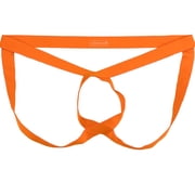 TANBOM Men's Nylon Sexy Thong Underwear All-Strap Special Design Breathable Stay-Put Orange M
