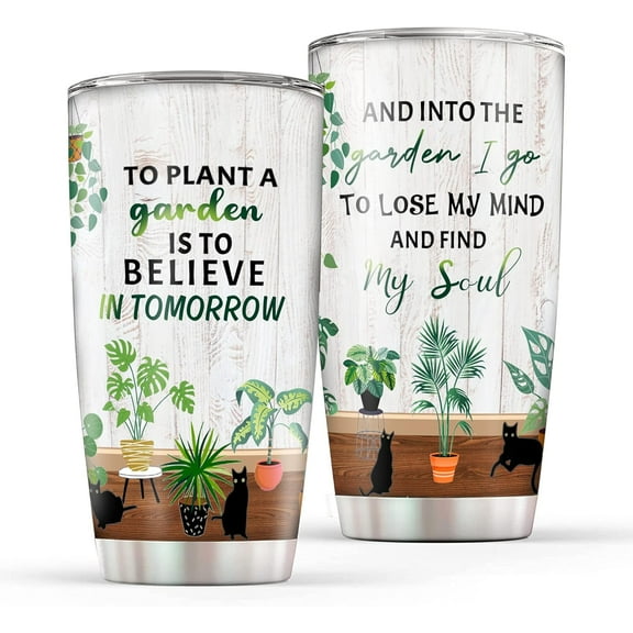 Gardening Gifts To Plant A Garden, Gardening Cup, Plant Cup, Stainless Steel Tumbler With Lid Funny Tumbler Gifts For Plant Lover 20 Oz Gifts For Gardeners Plant Mom Lady Tumbler