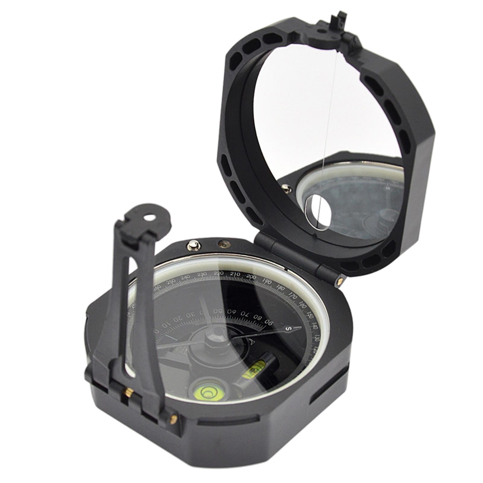 Wswqop Camping Compass Mirror with Pouch Lightweight Fluorescent for Hiking Backpacking