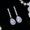 White, variant on Elegant Dark Blue CZ 925 Silver Women Party Long Round Tennis Pear Drop Earrings