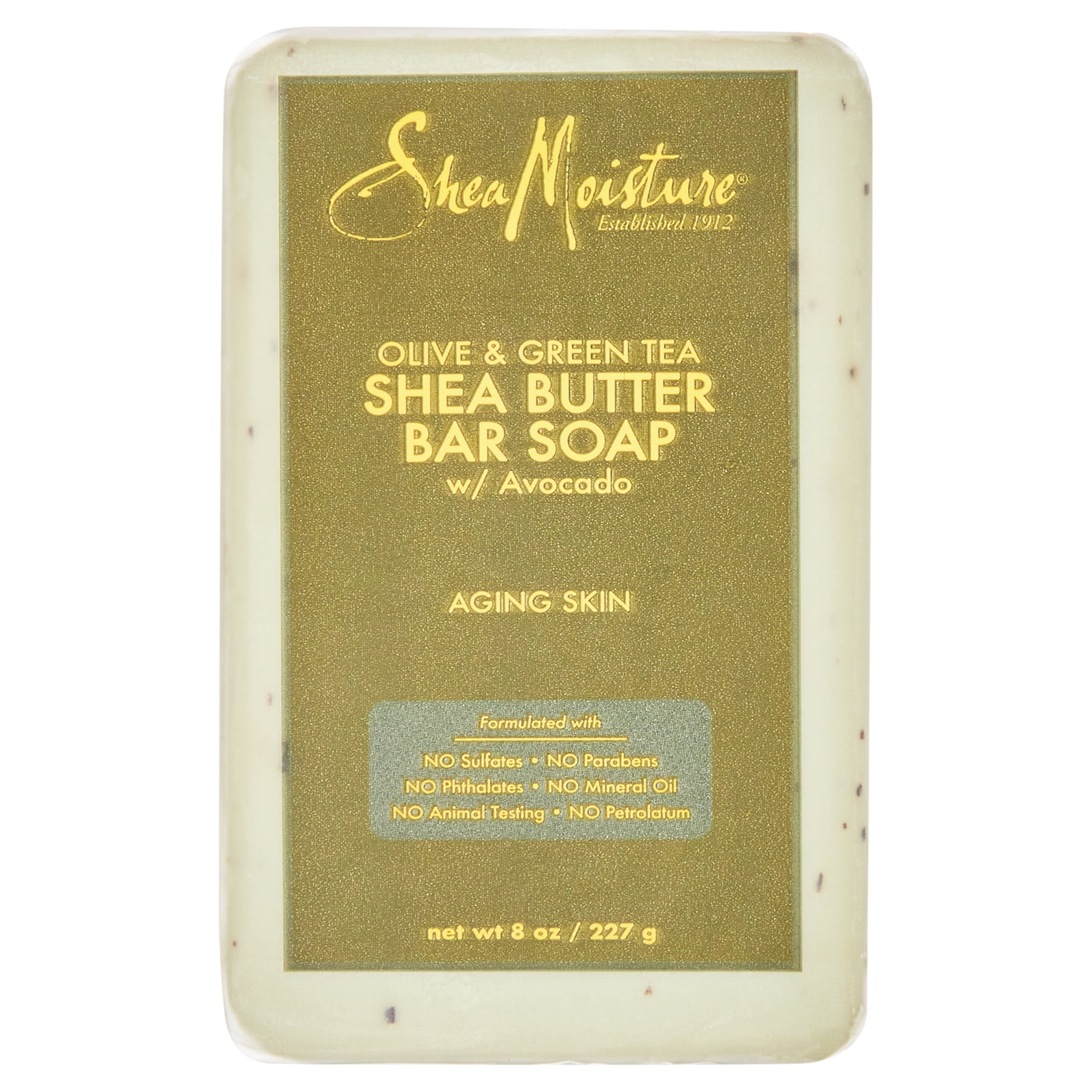 (2 pack) SheaMoisture Shea Butter Bar Soap Olive Oil & Green Tea Extract for Dry Skin, 8 oz