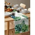 thumbnail image 6 of Tropical Leaves Table Runner Cotton Linen 48 Inch Holiday Dresser Scarves, Pastoral Summer Botanical Green Plants Tablerunner for Kitchen Coffee Dining Bedroom Dinner Scarf Décor 13''x48'', 6 of 9