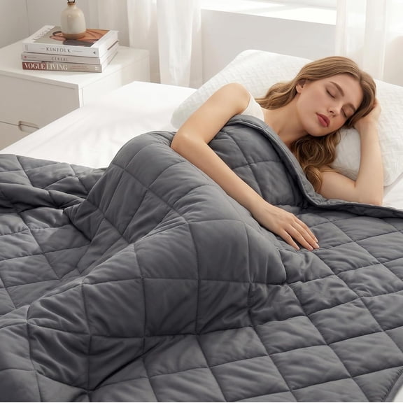Weighted Blanket for Adults (15 lbs 60" x 80") Queen Size, Soft Cotton