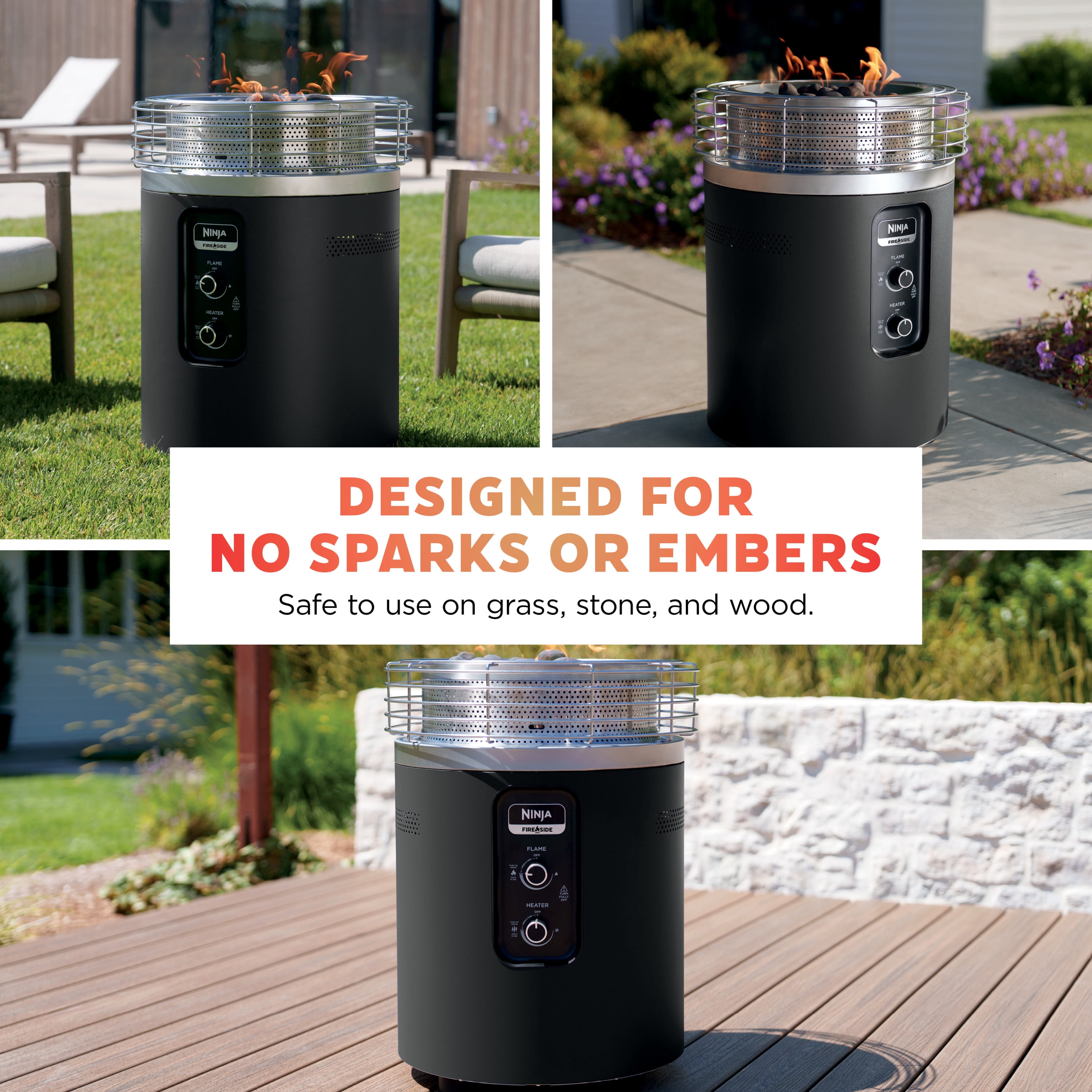 Ninja Fireside360 Outdoor Heater & Fire Pit, Black