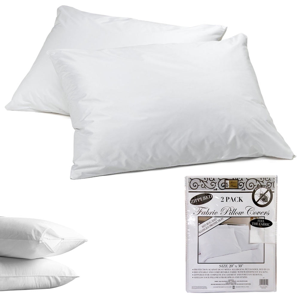 12 queen white hotel hypoallergenic pillowcase zippered bed bug protector cover 