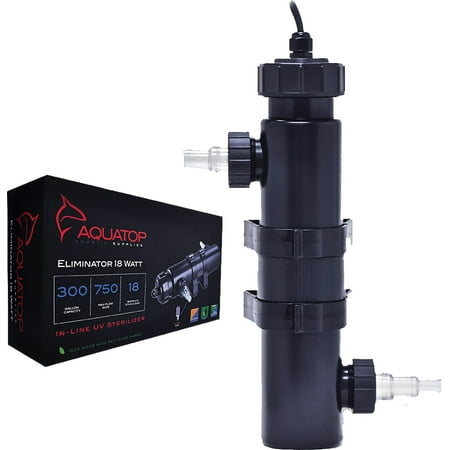 Aquatop Aquatic Supplies-Inline Uv Aquarium Sterilizer- Black 18 (Best 18 Watt Amp)