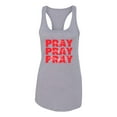 thumbnail image 2 of Wild Bobby, Pray On It Pray Over It Pray Through It Inspirational/Christian Women Racerback Tank Top, Heather Grey, Small, 2 of 6