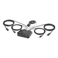 thumbnail image 2 of StarTech.com 2-Port USB-C Cable KVM Switch, 4K 60Hz DisplayPort Output, Compact KVM with 4ft/1.2m USB Type-C/Audio Integrated Cables, Bus Powered - Remote Push-Button/Hotkey Switching (C2-D46-UC2-CBL-KVM) - KVM / audio switch - compact - 2 x KVM / audio - 1 local user - desktop, 2 of 7