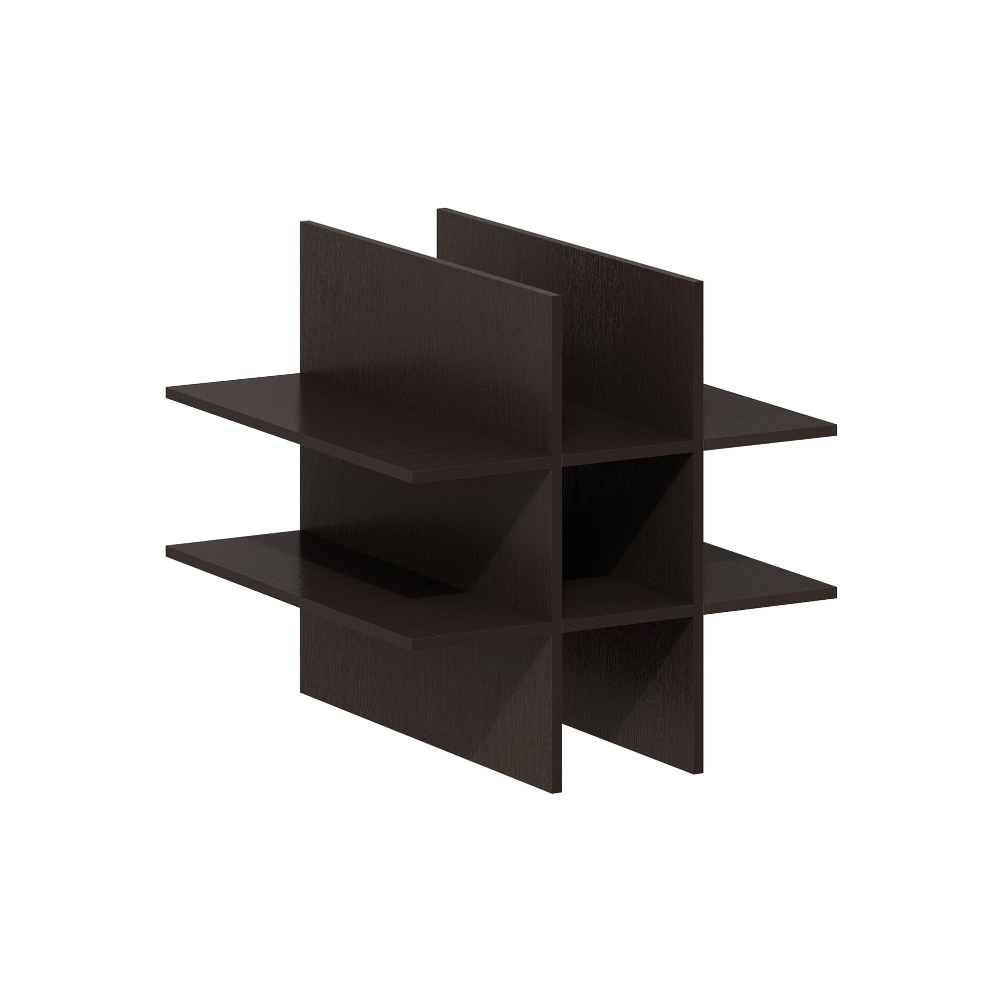 Furinno CUBICLE 9-Compartment Bottle Storage Cube Organizer Insert in Dark Oak
