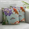 thumbnail image 3 of JEUXUS Koi Fish Throw Pillow Covers Pillow Cover Green Red Pillowcover Square Throw Pillowcovers for Living Room Bedroom Car D¨¦cor - Japanese Iris Flowers, 3 of 5