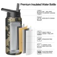 thumbnail image 2 of Camouflage Insulated Stainless Steel Water Bottle with Straw & Cleaning Brush – 18 Oz | Leakproof, BPA-Free, 304 Stainless Steel, Wide Mouth, Travel Mug for Car, Gym, Office, 2 of 5