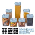 thumbnail image 4 of Cheer Collection Airtight Food Storage Containers and Pantry Organizer Bins, Includes Dry Erase Marker and Labels, Set of 7 (Blue), 4 of 4