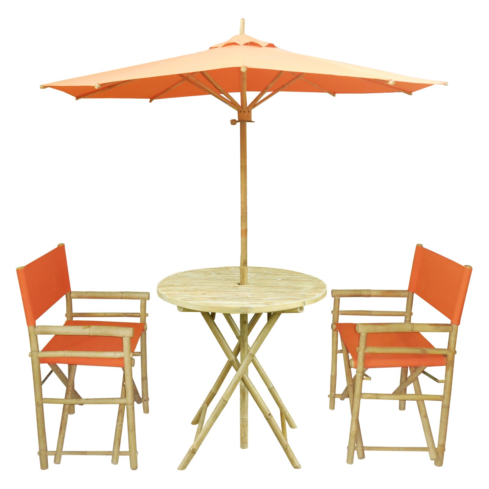 Statra Bamboo Square 3 Piece Patio Dining Set with Matching Umbrella - image 2 of 2