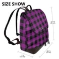 thumbnail image 2 of Balery Purple Black Plaid Mochila de Cuero para Mujeres, Gran Capacidad, Bolsa de Viaje Multifuncional, Mochila de Cuero y Bolsa de Hombro para Mujeres, 2 of 4