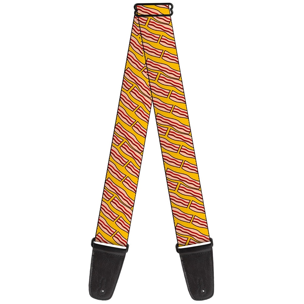 Buckle-Down Guitar Strap, Bacon Cartoon Yellow, 2 Inches Wide