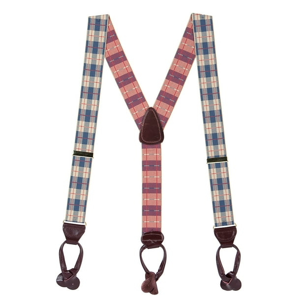 SuspenderStore Suspender Store Plaid Dressy ButtonEnd Suspenders w