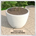 thumbnail image 3 of LeisureMod Dahlia Mid-Century Tapered Round Planter, Fiberstone & MgO Clay, Indoor/Outdoor Plant Pot, 3 of 7