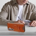 thumbnail image 3 of Magnetic for Samsung Galaxy S24 Premium PU Leather Case,Invisible 360 Rotating Stand [Compatible with Magsafe] Slim Kickstand Shockproof Phone Cover For Samsung Galaxy S24,Black, 3 of 8