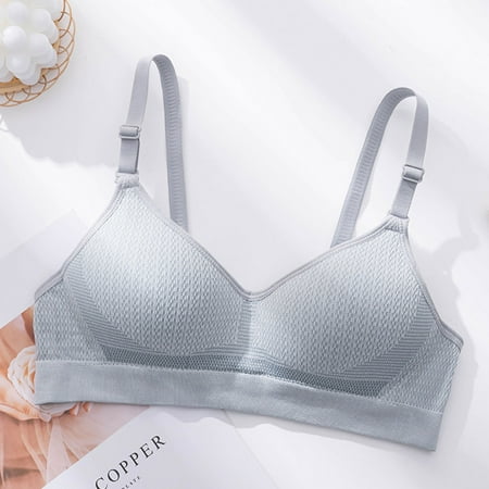 Pavied Minimizer Bras Feelingirl Bra Wireless Bras Junior High School Students  Underwear Seamless With Cups Without Steel Rings Gathered And Imitation Bras Seamless Bras Womens Bras Gray 34