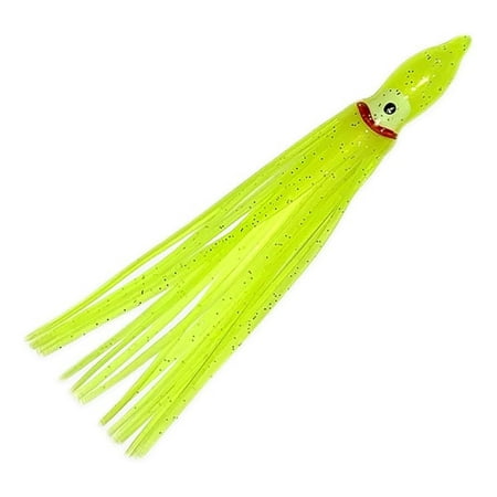 4.75 Hoochie Squid Skirts 40 Pcs Yellow Soft Plastic for Saltwater & Freshwater Trolling Includes Flexible Octopus-Style Bodies Ideal for Tuna Salmon Mahi & Offshore Game Fishing