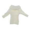 thumbnail image 3 of Suéter informal de punto de gran tamaño con cuello redondo y manga larga para mujer, escala 1/6 Blanco, 3 of 8