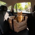 thumbnail image 7 of Waterproof Pet Booster Car Seat for Small Dogs and Cats up to 15 lbs, Non-Slip Back Seat with Safety Straps and Seat Belt Opening (Beige), 7 of 7