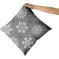 thumbnail image 3 of Grey White Snowflakes Christmas Pillow Covers 16x16 Set of 2 Xmas Snow Holiday Decoration Print Decorative Outdoor Pillowcases Seasonal Winter Farmhouse Throw Cushion Case Decor for Couch Sofa Bed, 3 of 6