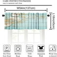 thumbnail image 2 of Seashell Window Valance Starfish Blue Wood Plank Summer Beach Short Curtains Rod Pocket Drapes for Dining Room Bedroom Kitchen Living Room 54x18in, 2 of 6