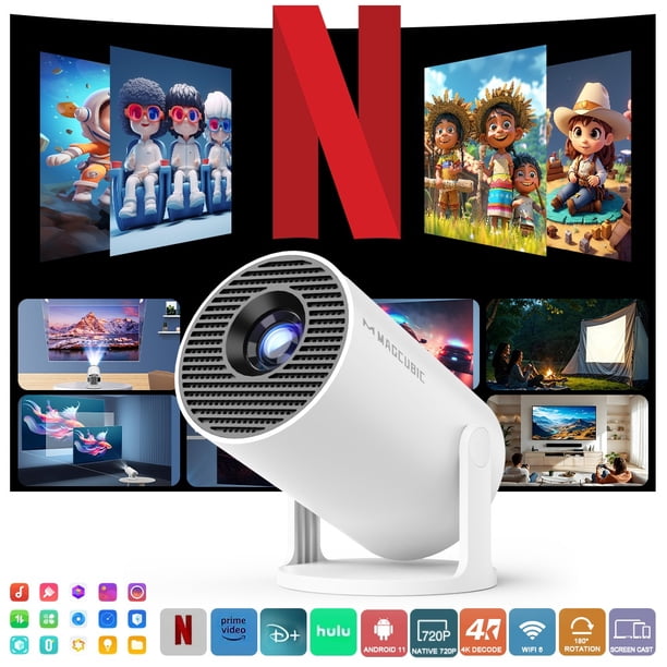 Magcubic Proyector 1080P Compatible con 4K con WiFi y Bluetooth, Miniproyector Ajustable Portátil, Cine en Casa con Proyector Keystone Automático, HY300 Pro 2025 Mejorado