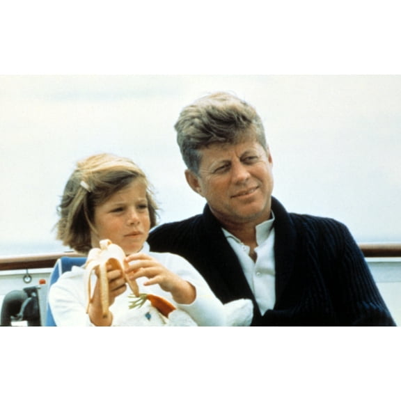 President John F. Kennedy Withdaughter Caroline Kennedy At Hyannisport History (24 x 18)