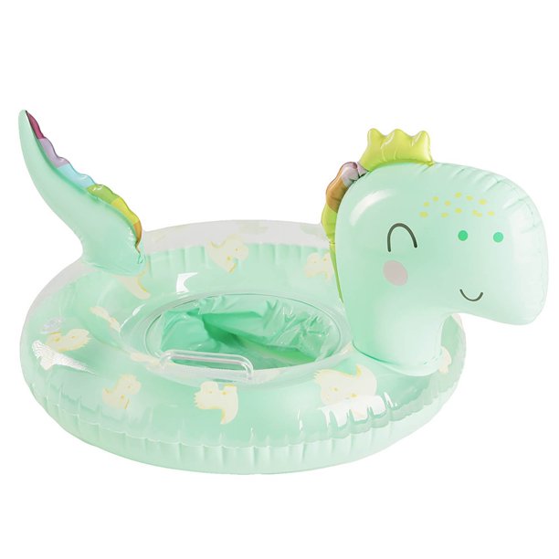 Flotador Infantil De Verano Transparente Con Dinosaurio Para Niños Y Niñas, Con Asiento Bajo Los Brazos, Apto Para Bebés De 1 A 4 Años