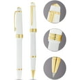 thumbnail image 2 of Cross Stylo Rollerball en Résine Blanche Polie et Ton Or, 2 of 4