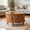 Brown, variant on 30.7" Farmhouse Round Wooden Coffee Table with Lift Top & Sliding Door, 2-Tier Storage Center Table with Wavy Design & Solid Wood Legs for Living Room & Office, Brown