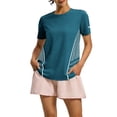 thumbnail image 2 of Uootdi Women's Workout Tops Short Sleeve Mesh Panel Breathable Tops Training Soft Lightweight Gym Tops Gift, 2 of 5