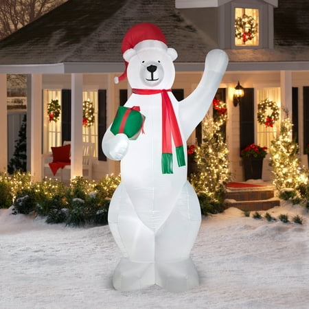 10' Giant Polar Bear Airblown Inflatable Christmas Prop - Walmart.com