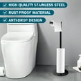 thumbnail image 5 of Toilet Paper Holder Free Standing Toilet Roll Holder with Top Storage Shelf Rustproof Stainless Steel Toilet Paper Stand Pedestal Toilet Paper Dispenser No Drilling Toilet Paper Holder Stand for Home, 5 of 7
