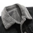 thumbnail image 5 of Utoimkio Men's Winter Fleece Lined Denim Jacket Thicken Warm Lapel Collar Button Down Coats Winter Outdoor Outwear with Pockets, 5 of 8