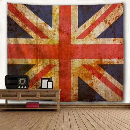 Tapestry Wall Hanging Retro Vintage Union Jack Rust Blue Red Flag Of Uk Spring Fall Home Decor Living Bedroom Dorm Bed Cover Premium Peached Material Canada - Bedroom Wall Tapestry Uk