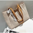 thumbnail image 3 of CoCopeaunts Summer Beach Tote Bag for Women Straw Beach Tote Bow Handbag Hobo Purse for Travel Vocation, 3 of 7
