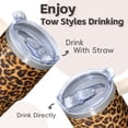 thumbnail image 4 of 20oz Geometric Pattern Textured Travel Coffee Mug, Stainless Steel Double Wall Insulated Tumbler with Handle Leak Proof, 4 of 5