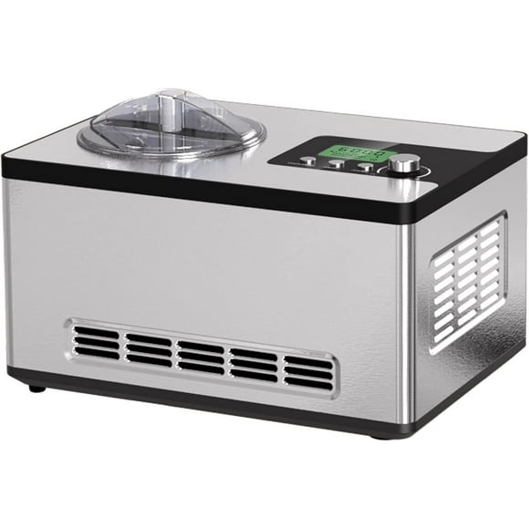 Máquina para hacer helados Homtone 2.1 L con compresor y temporizador LCD