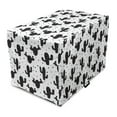 thumbnail image 1 of Cactus Dog Crate Cover, Monochrome Saguaro Succulent Botanical Continuous Pattern Plain Background, Easy to Use Pet Kennel Cover Small Dogs Puppies Kittens, 7 Sizes, Charcoal Grey White, by Ambesonne, 1 of 6